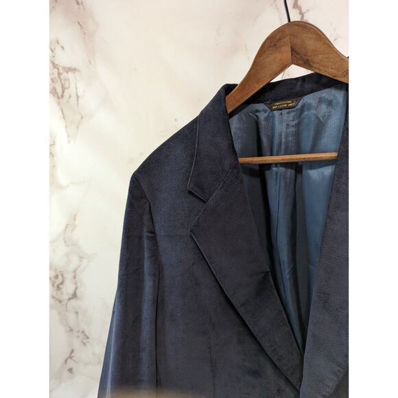 Vintage Levis Blazer Mens 42 R Large Navy Blue Jaacket Velvet Suit Business Rare - Picture 2 of 10